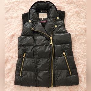 Juicy Couture Black Goldtone Hardware Puffer Vest